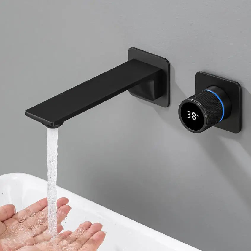 Brass Basin Faucet Basin Sink Faucet Bathroom Faucet Washbasin Faucet Torneira Faucet For Washing Wall Mount Digital Display