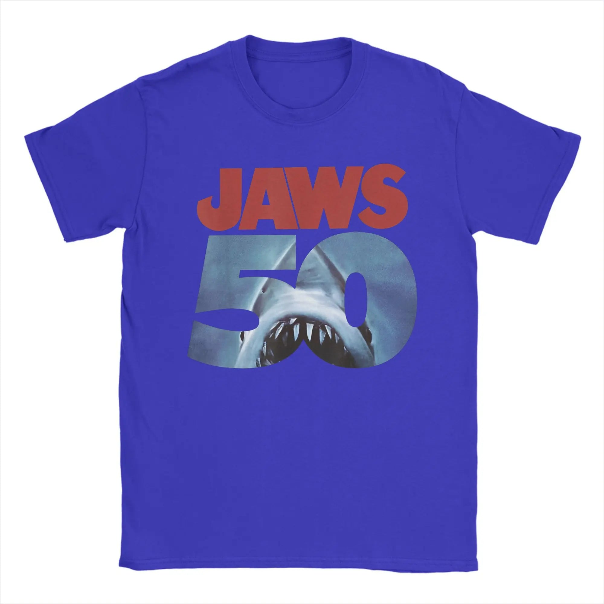 Jaws 50th Anniversary Logo Movie Graphic T Shirt Men Cotton Creative T-Shirt Round Neck  Tee Shirt Short Sleeve Tops New Arrival