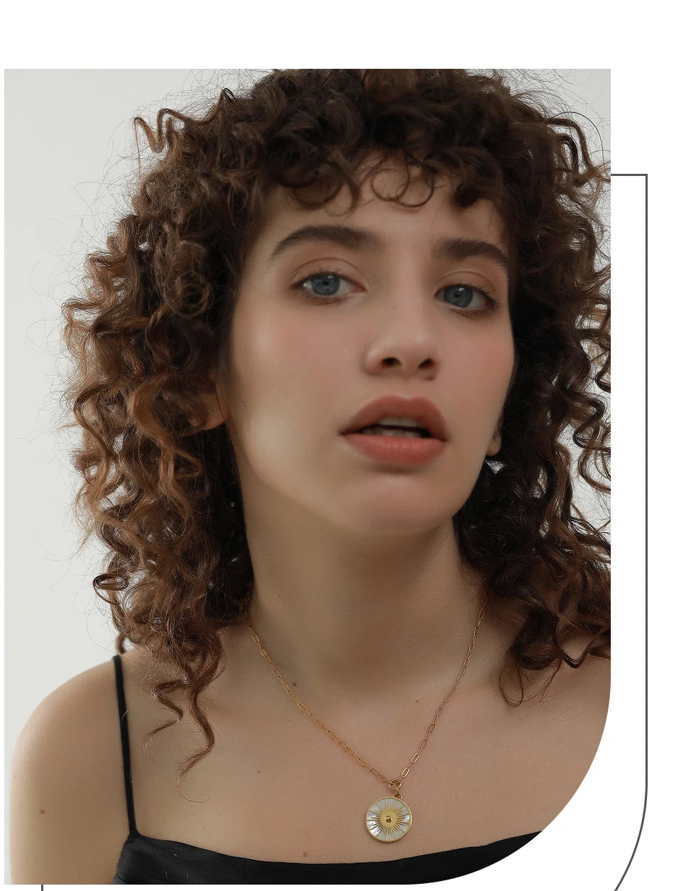 Yhpup Big Round Geometric Short Chain Statement Necklace Stainless Steel Golden Shell Fashion Vintage Pendant Collier PVD-Plated