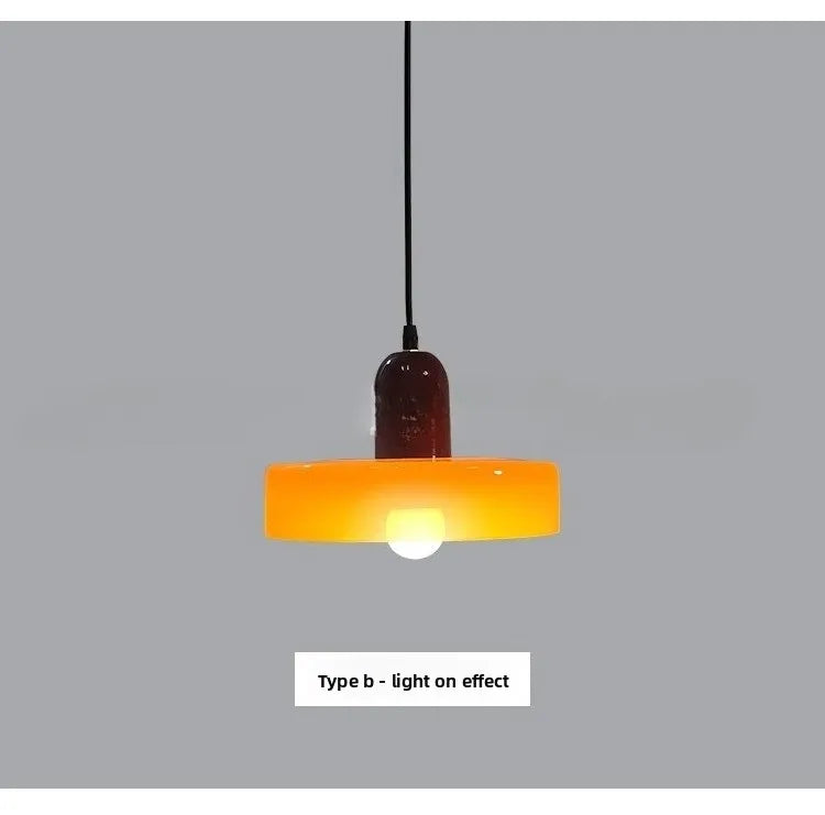 Japanese Bauhaus Glass Pendant Lights for Study Homestay Classical Atmosphere Ceiling Chandeliers LED Lamps Medieval Fixtures