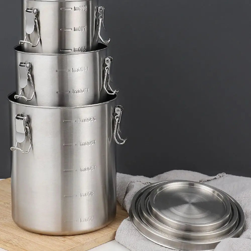520/1000/1600/2500ml Stainless Steel Storage Tank Leak-Proof with Scale Grain Storage Box Airtight Sealed Grains Sealed Bucket