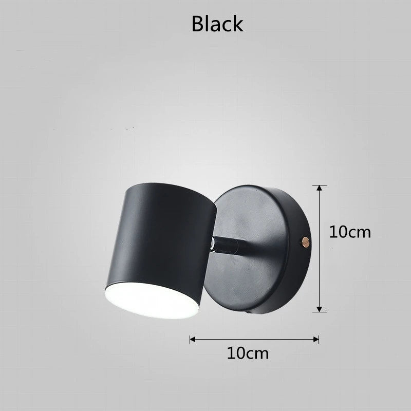 5W Wall Lamp Black/White Modern Aisle Wall Light Adjustable For Bedside Bedroom Lights Corridor sconce AC110-240VGU10 LED Switch