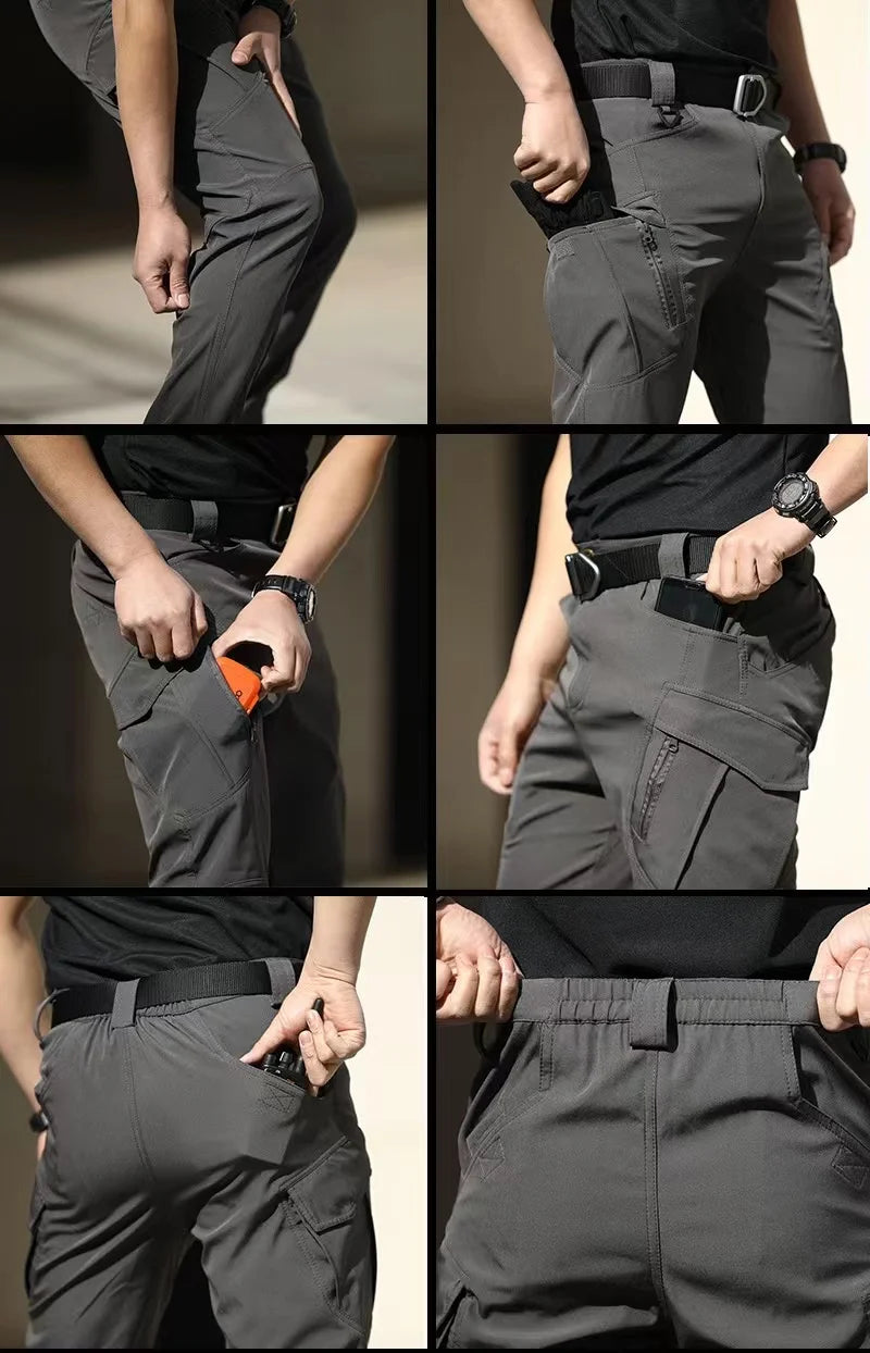 Men Spring Autumn Fishing Climbing Trekking Softshell Elastic Hiking City Cargo Pants Hunting Camping Tatical Military Trousers