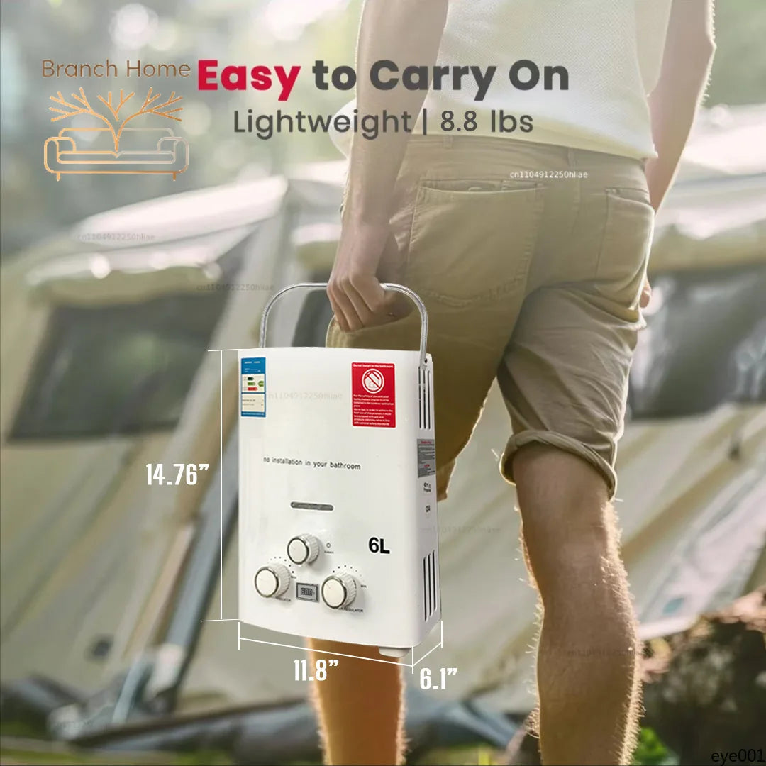 New Portable Gas Water Heater for RV Outdoor Camping Handheld Instant Hot Water Device