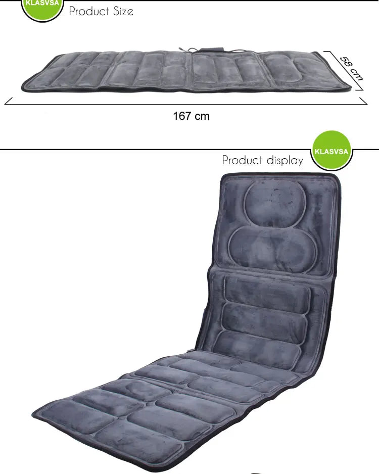 Electric Vibration Massage Cushion Heating Neck Back Massager Relaxation Health Care