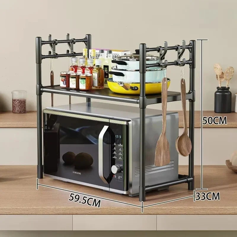 Kitchen Storage Rack Multi-Layer Microwave Rack Simple Standing Countertop Condiment Oven Organizer Shelf Kitchen Accessories