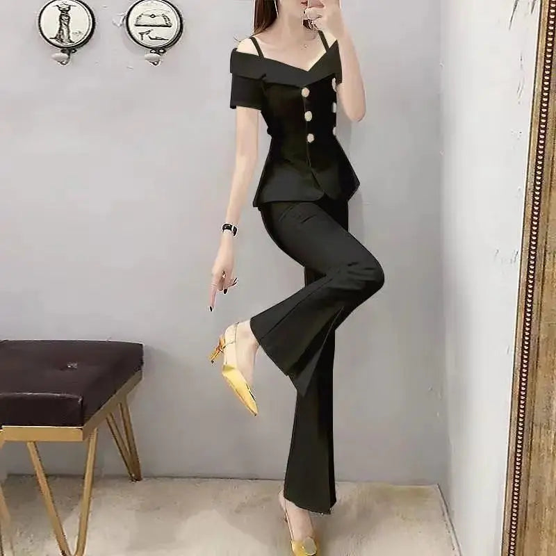 Womens 2 Pant Sets Blazer and Outfit Wide Leg Trouser Suit White Two Piece Set Pants for Women Sexy Classy Co Ord Promotion Xxl