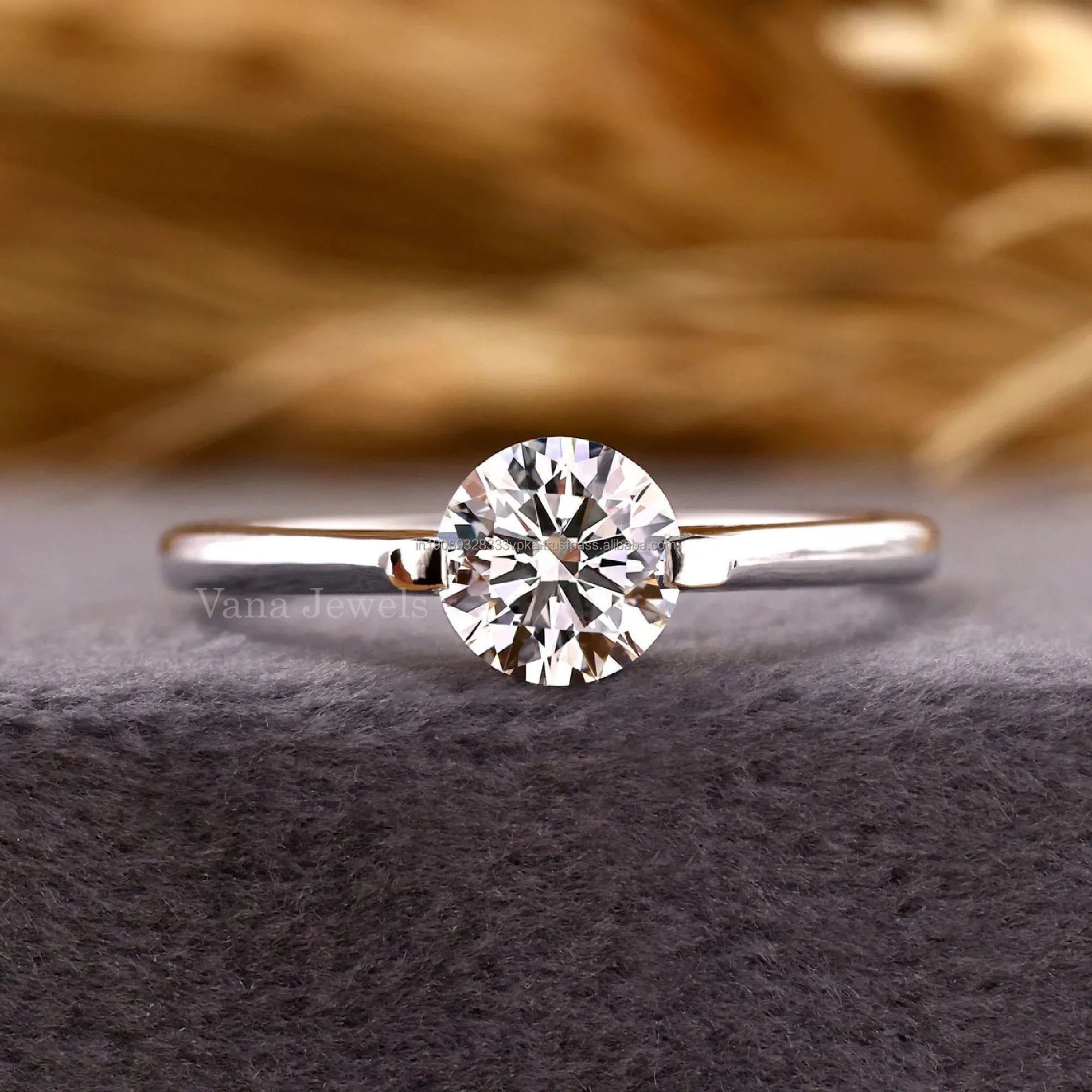 Solitaire Engagement Ring Cut Lab Grown Diamond White Gold Wedding Anniversary Promise Ring Women's 14k Solid Gold IGI Certified