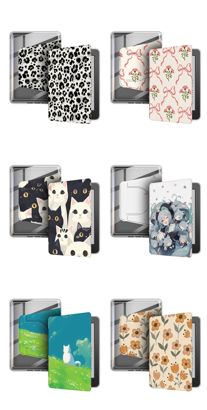 For Kindle 11th Generation Case 2024 RS23CV 360° Rotatable Magnetic Detachable Acrylic Case For Kindle 11th Gen C2V2L3 6" Funda
