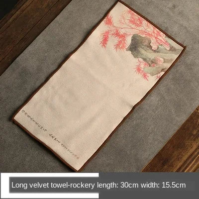 Suede Tea Towel Household Zen Tea Table Tea Cloth High-Grade Absorbent Clay Tea Mat Kung Fu Tea Tea Napkin Tea accessories