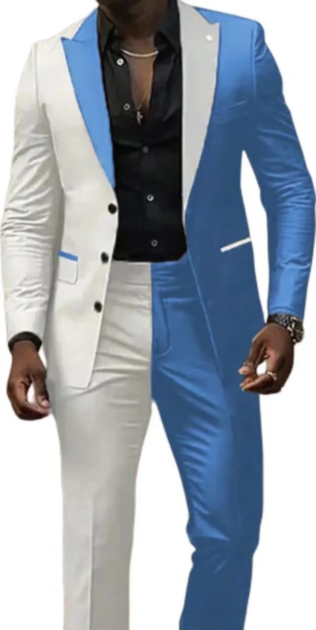 Two Color  Men's Suits 2 Pieces Blazer and Pants Set Single Breasted  Groomsmen Party