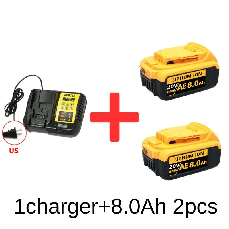 For DeWalt 20v 6000mAh 8000mAh 12000mAh Rechargeable Li-ion Battery Power Tools Replaceable Battery