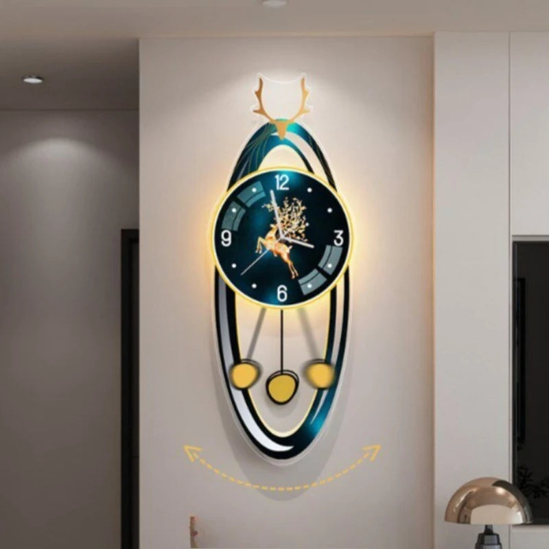 Night Light Premium Wall Clock Fashion Upgrade Nordic Aesthetic Digital Wall Clock Living Room Horloge Murale Home Decor Items