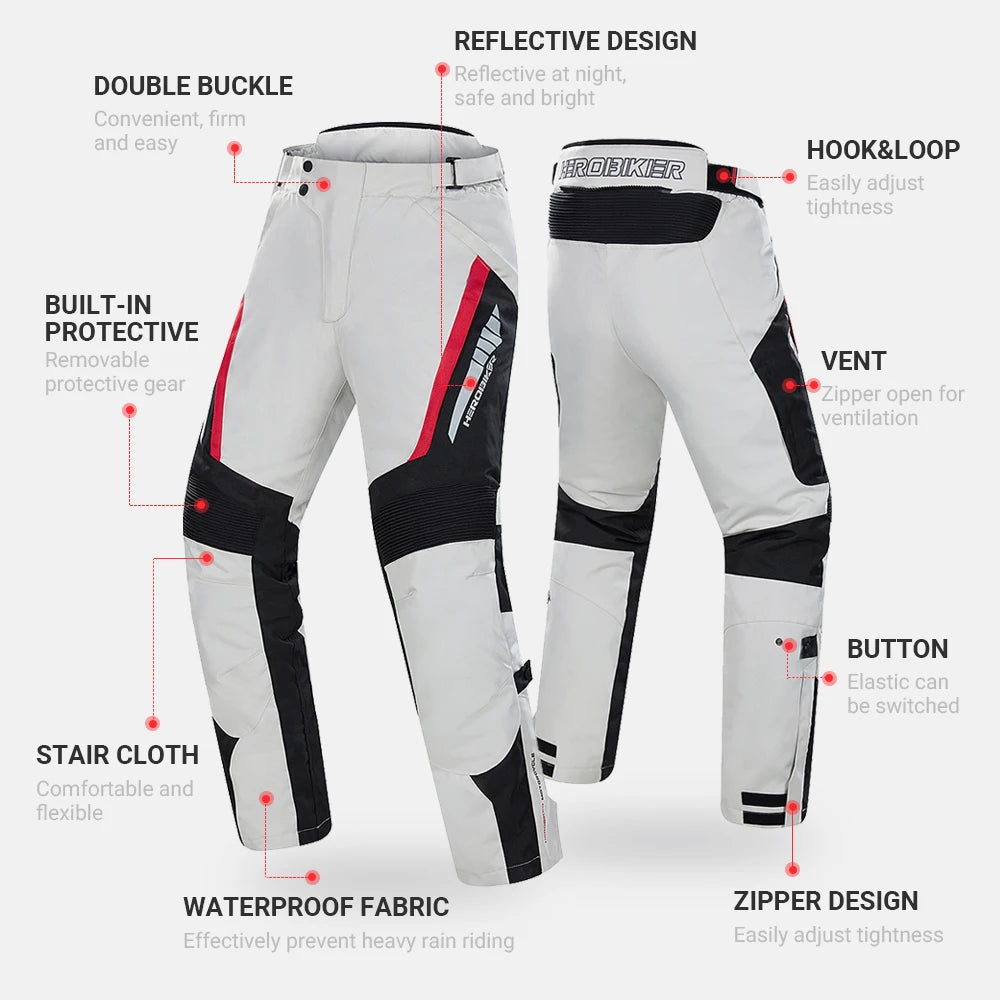 Motocross Jacket Motorcycle Jacket Pants Suit Waterproof Reflective Racing Jacket Men Biker Motorcycle Clothing Four Seasons
