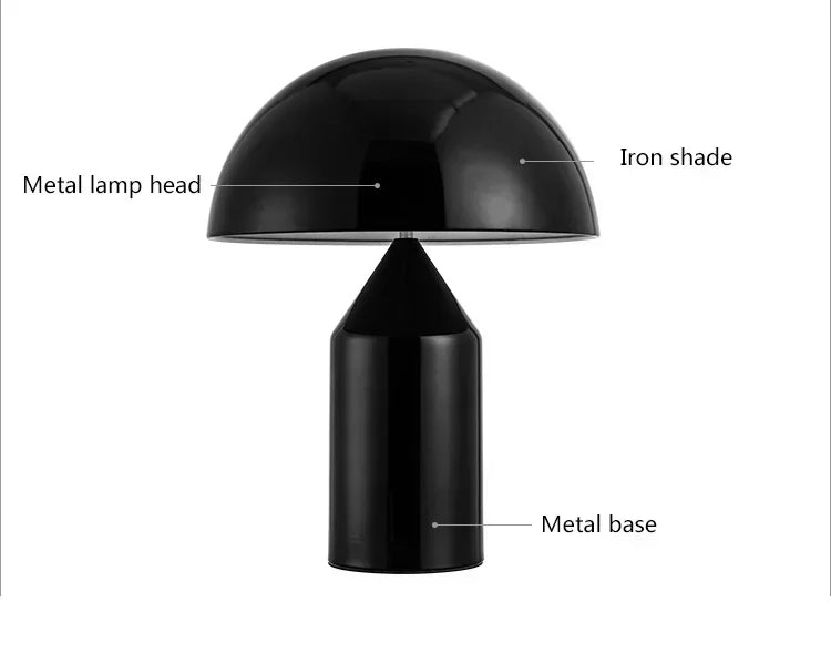 Oluce Atollo Lamp Modern Creative Mushroom Lamp for Bedroom Study Living Room Decoration Gold White Black Bedside Table Lamp