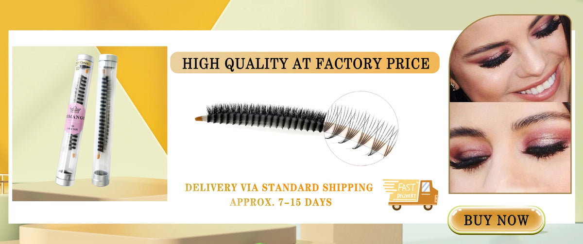 CoMango Luxury Fox Eye Brown Eyelash for Extension 5D Pre-made Lash Bundles 7-14mm Colorful False Eyelash