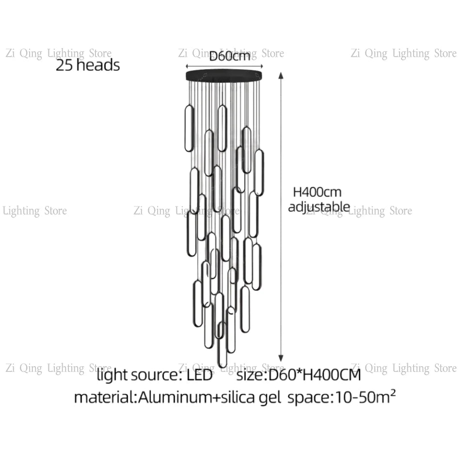 Modern LED Pendant Light Minimalist Chandelier Nordic Hanging for Living Room Restaurant Villa Loft Ceiling Staircase