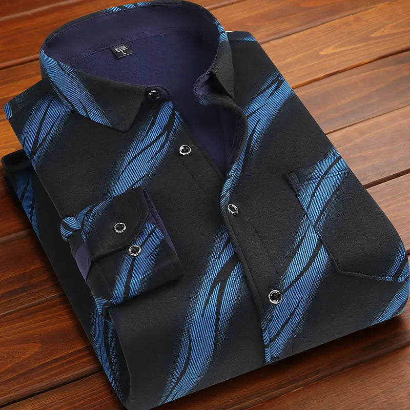 New Design Autumn Winter Warm Plaid Shirts for Men Evening Business Office High Quality Men's Winter Clothing Fashion Tops 2026