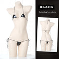 Summer Beach Womens Micro Mini Bikini Set Women Sexy Underwear Temptation Leather Lace-Up Bra Outfit Costumes Cosplay Swimsuit