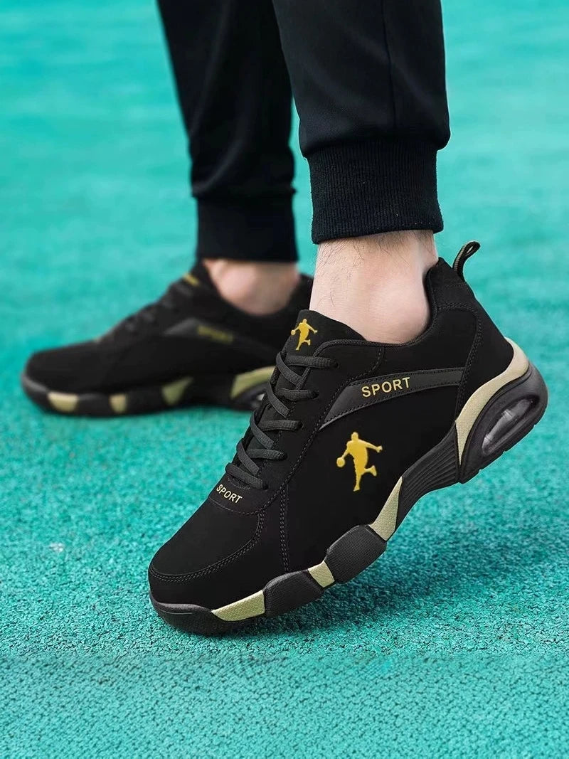 Comfortable Fashionable Men's Running Shoes Spring Outdoor Anti-slip Travel Sneakers Breathable Mesh Inner Synthetic Leather