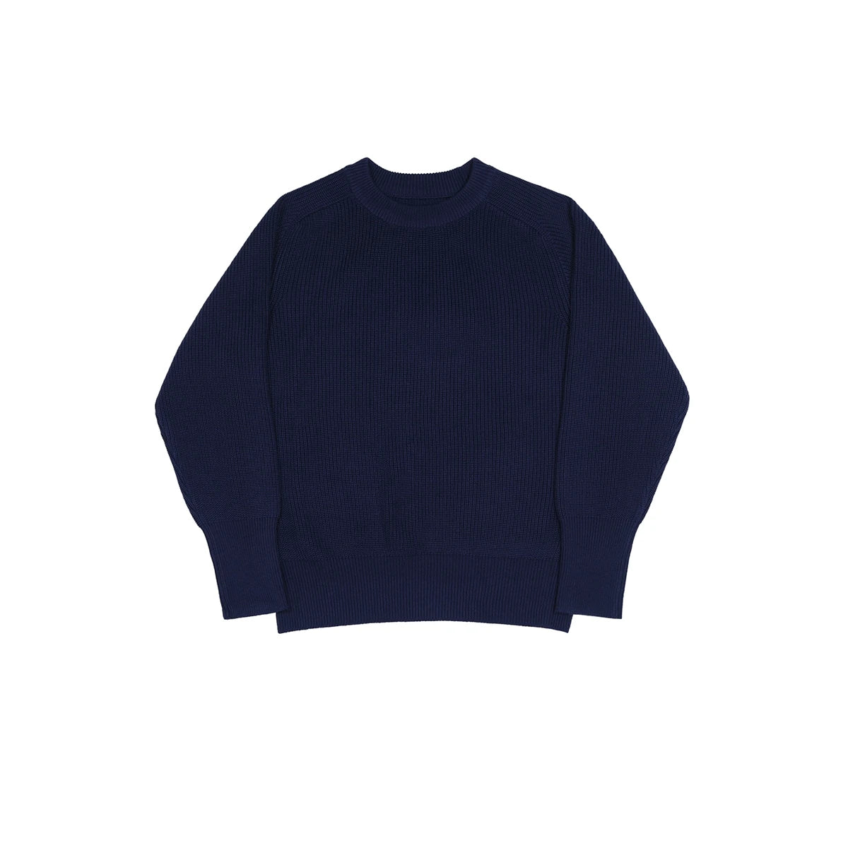 Classic Raglan Sleeve Crewneck Sweater Vintage Style Men's Wool Blend Knitted Pullover Jumper Thick