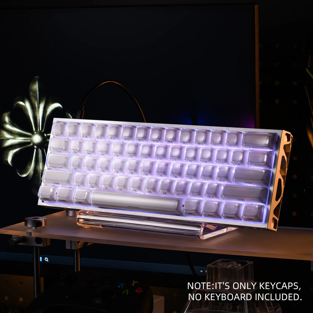 XVX Jelly Crystal Keycaps Side Print Pink/Blue 113keys Double Shote DIY Mechanical Keyboard OEM Profile Translucent Keycaps