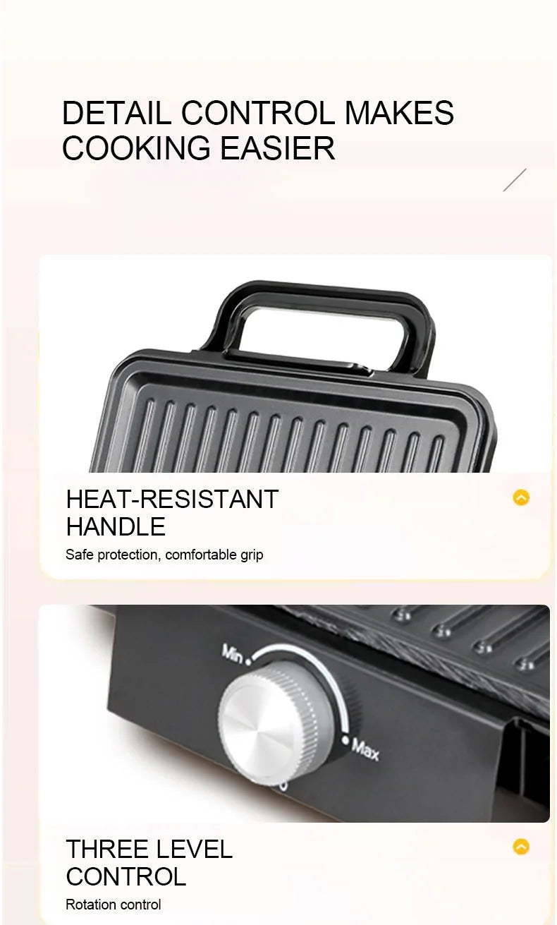 Household Four Pieces Waffle Iron Multifunctional Sandwich Maker Electric Crepe Grill Breakfast Kitchen Equipment