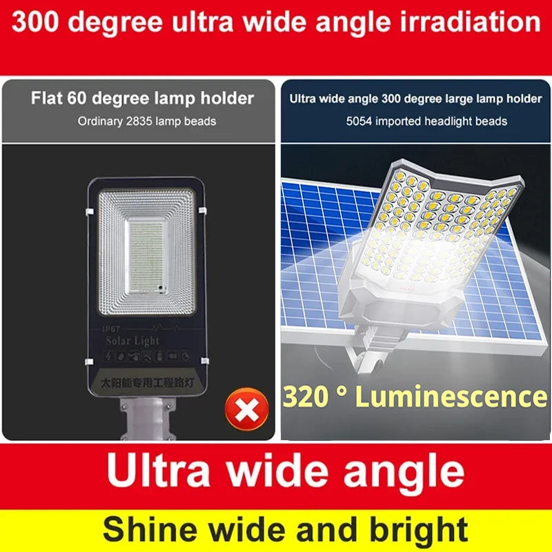 12000W Solar Lamp Solar Street Light Outdoor LED Solar-Powered Driveway Lighting System for Garden Parking Lot Square Road Yard