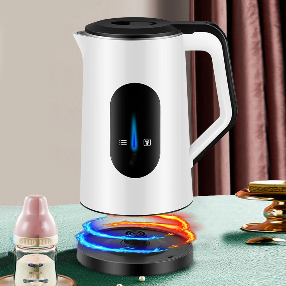2.2L Stainless Steel Electric Large Tea Kettle 1500W Fast Boil Hot Water Boiler Thermal Water Kettle for Making Tea and Coffee