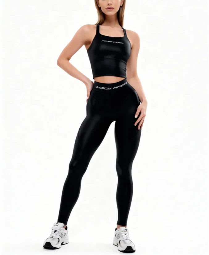 Gymdolphin Women's Solid Color Seamless Slim Fit Halter Fitness Pant Set 2026 Summer Fashion Sexy Yoga Sports Two-piece Set