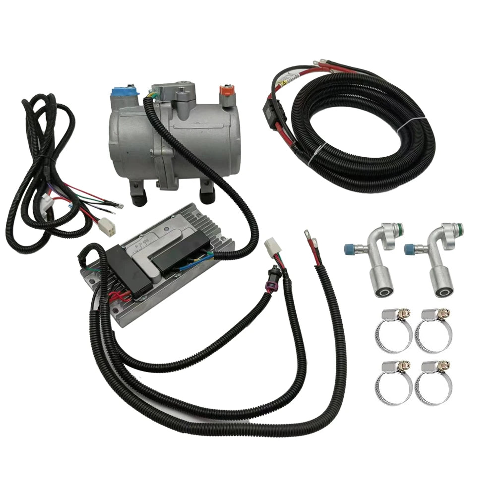 12V 24V With Control Panel Car Electric Air Conditioner A/C Air Conditioning Compressor For Truck Bus Automotive Boat Tractor