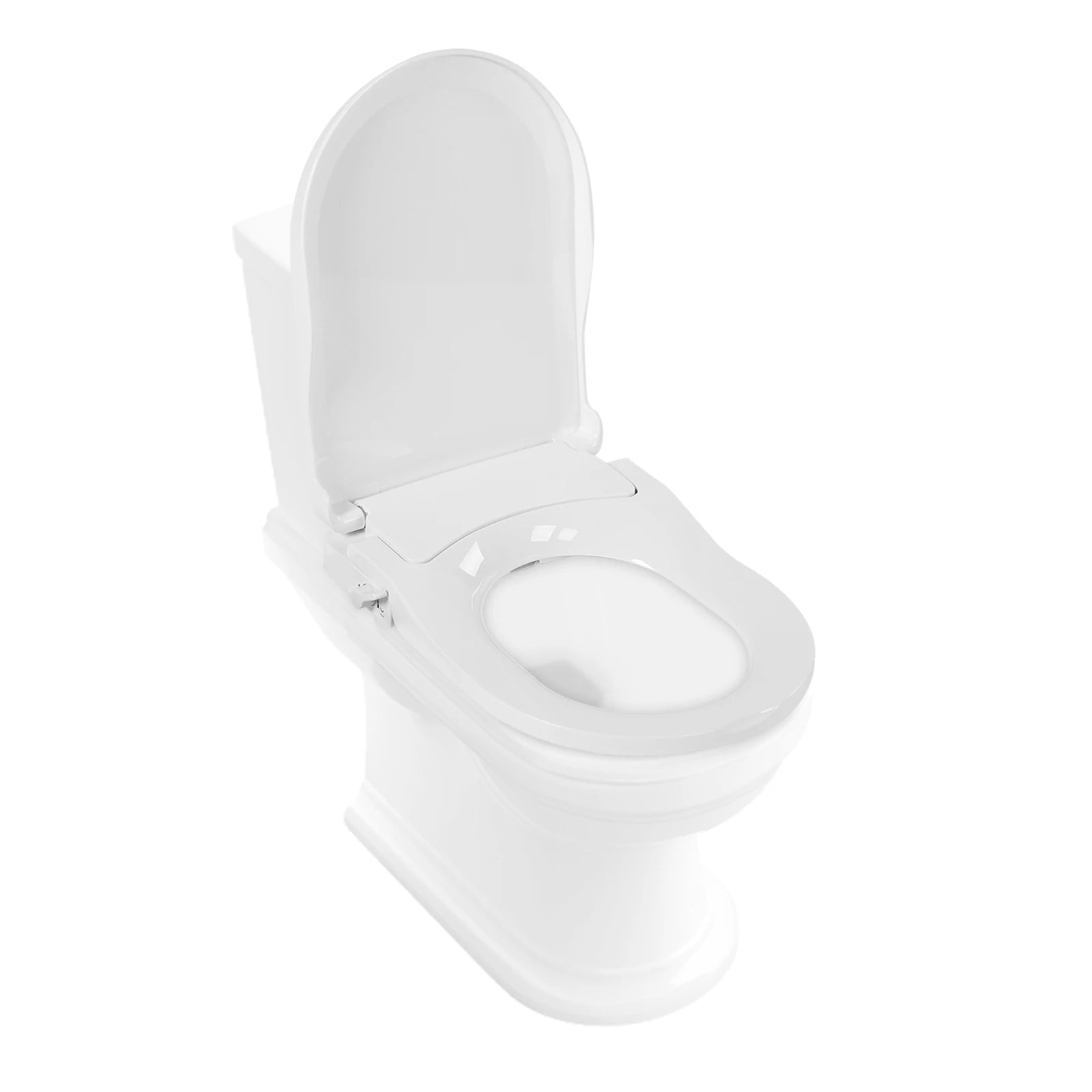 Non-Electric Bidet Toilet Seat Toilet Bidet Lid Fits Elongated Toilets, Dual Nozzle D-shaped with Cleaner Flush Hose