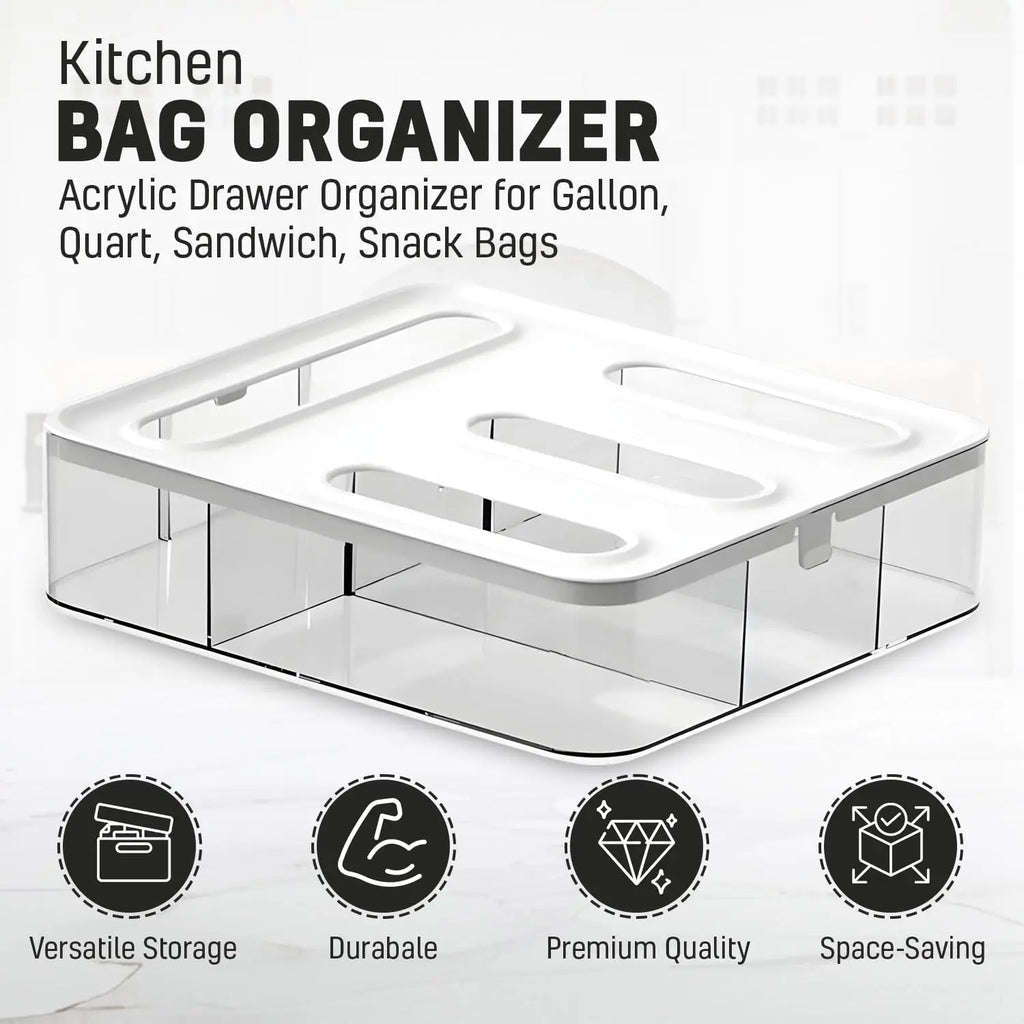 Kitchen Drawer Food Bag Organizer Ziplock Bag Organizer(Transparent Drawer)