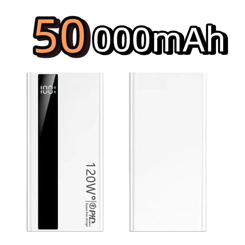 500000mAh High Capacity PowerBank 120W Super Fast Charging Portable External Battery Powerbank for iphone Huawei 2026 NEW