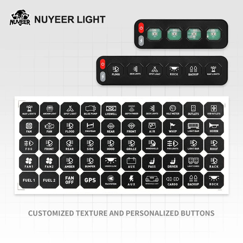 New Wireless 4/6 Gang Switch Panel Slim LED Car Light Control Circuit Relay System Box for Offroad Vehicle Car UTV ATV SUV