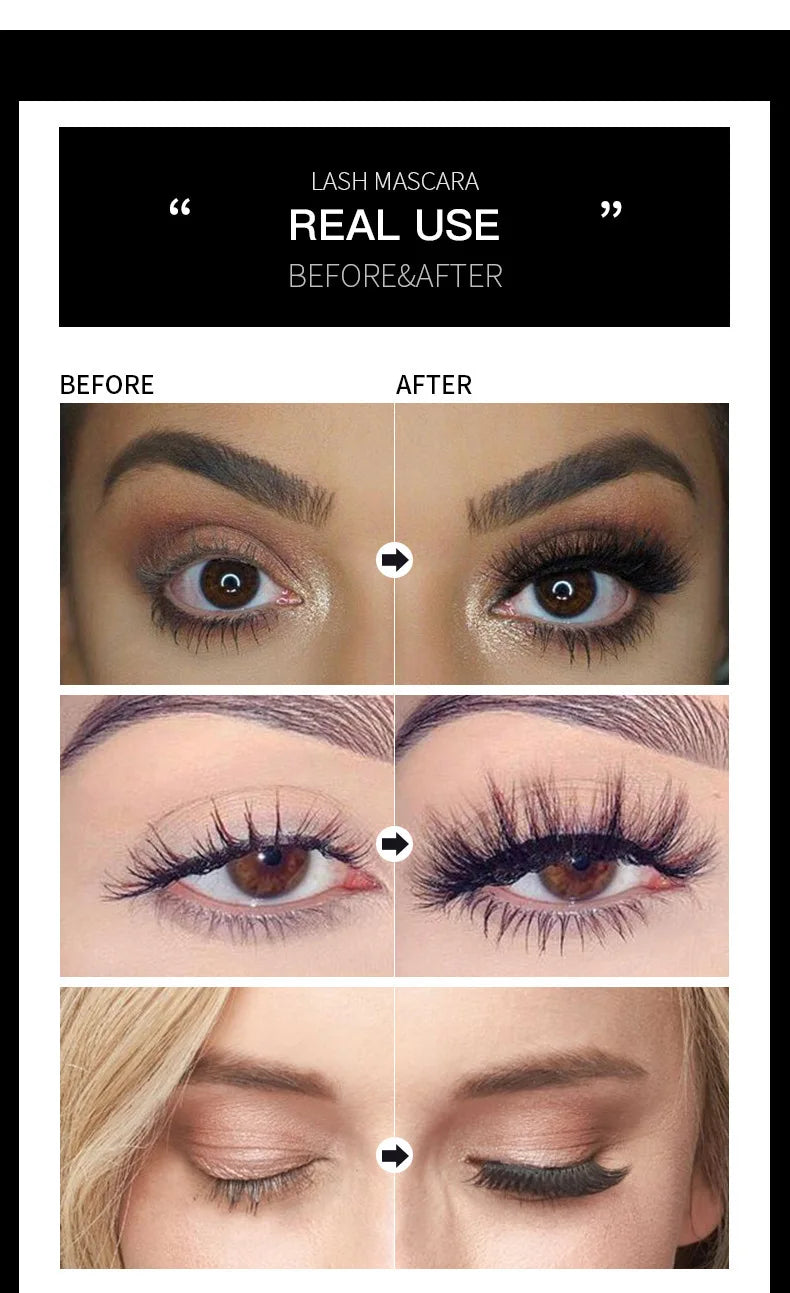 Extension 4D Pure Silk Fiber Lash Mascara Makeup Waterproof Ultra Black Volume and Length Thick Lash Extension Makeup Eyelash