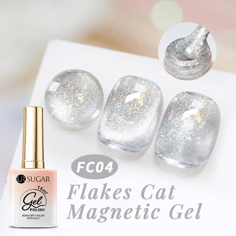 UR SUGAR 15ml Cat Magnetic Gel Jelly Glass Full Coverage Varnis Magnetic Gel Soak Off UV LED Gel Autumn Winter Xmas Manicure