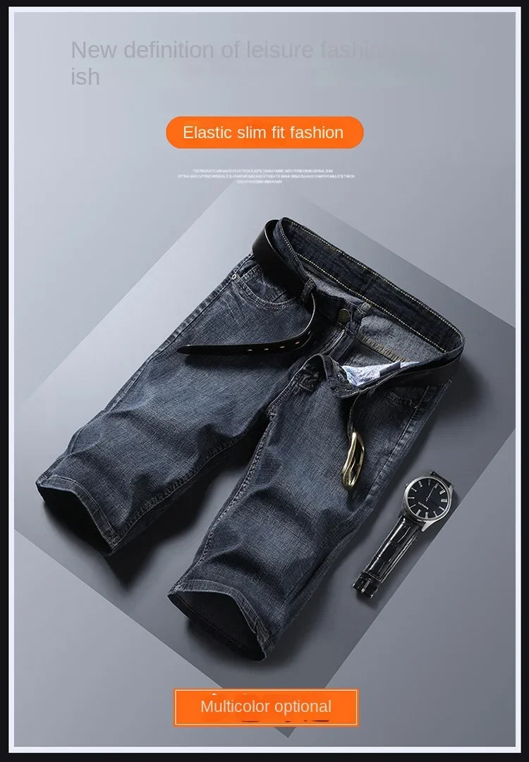 Men Classic Style Men's Slim Denim jorts Summer New Business Fashion Thin Stretch Short Casual jorts Male