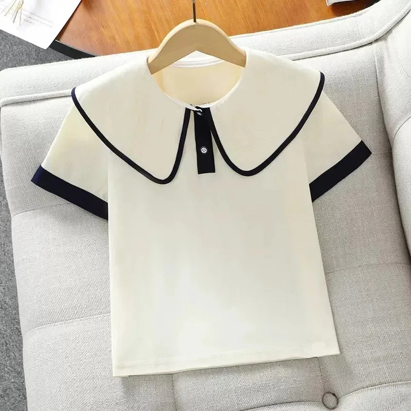 2026 New Summer Teenage Girls Clothing Sets Children Short Sleeve Top Shorts Two Piece Set Kids Casual Oufits School Clothing