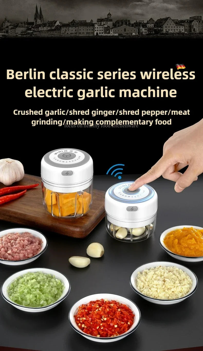 Electric Mini Garlic Chopper 100/250ML USB Vegetable Onion Chopper baby food processor Portable Small Food Processor