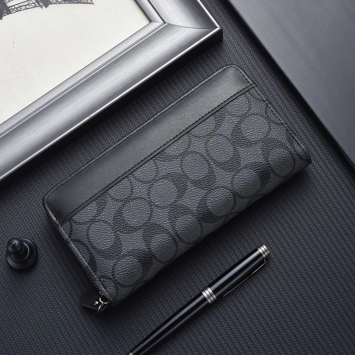 Leather Wallet Men RFID Blocking Bifold Front Pocket Wallet Minimalist Credit Card Holder Cash Money Clip