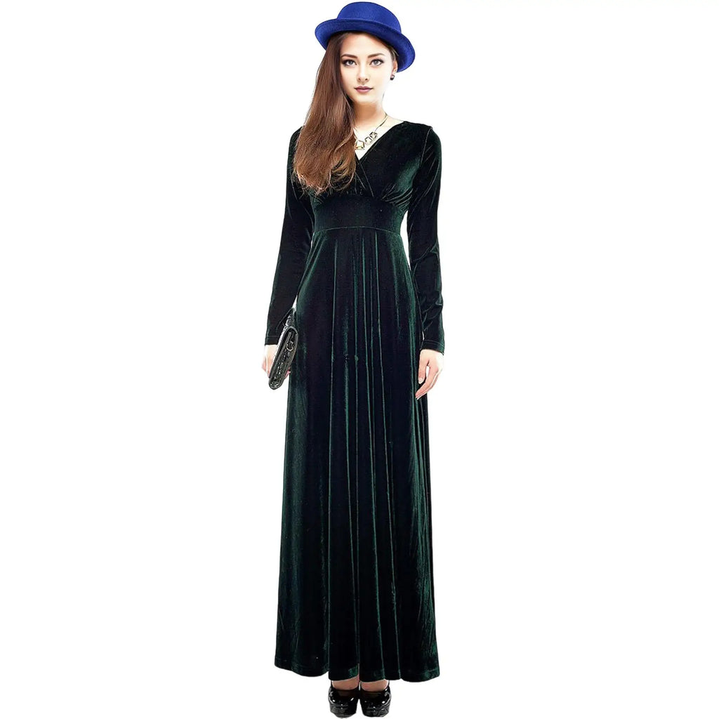 Women Fall Dress Solid Color Loose Long Sleeves Button Maxi Dress Keep Warm Velvet Mom Spring Dress Women Clothes