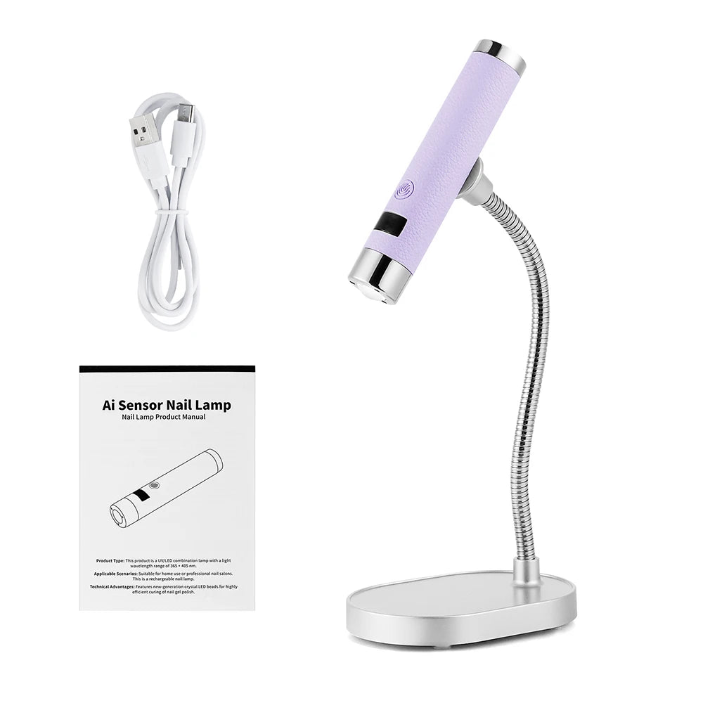 Portable Nail Dryer Light Nail Lamp Rechargeable Gel Nails Lamp With Flexible Hose LED Therapy Light Nail Art Tools