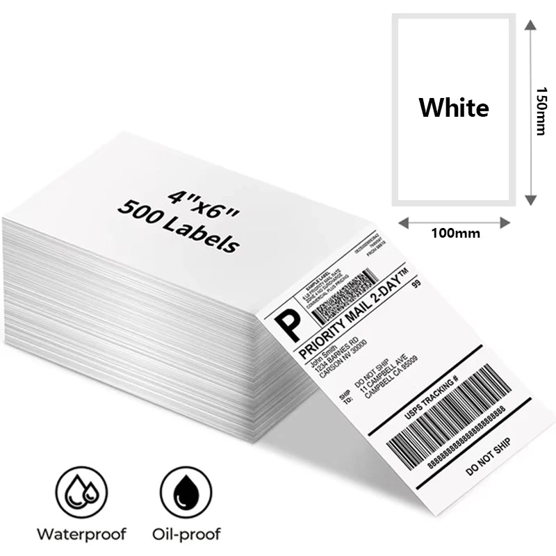 4x6 Inch Direct Thermal Labels 100/200/500 Sheets Self-Adhesive Thermal Shipping Label Paper For Business DHL Express Waybill