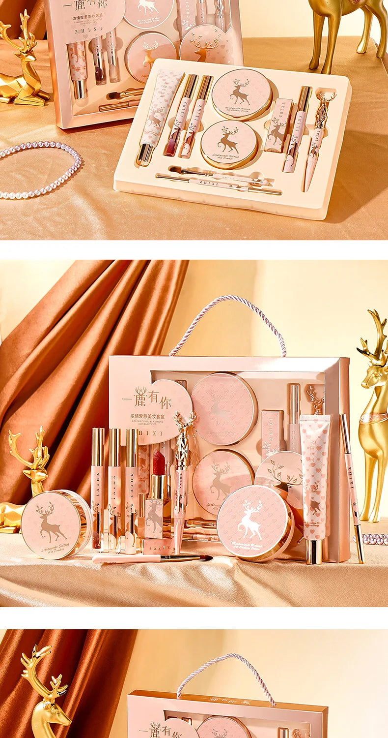 10-Piece Complete Makeup Gift Set Full Face Cosmetics Kit Luxurious Beauty Collection,Birthday & Valentine‘s Day Gift