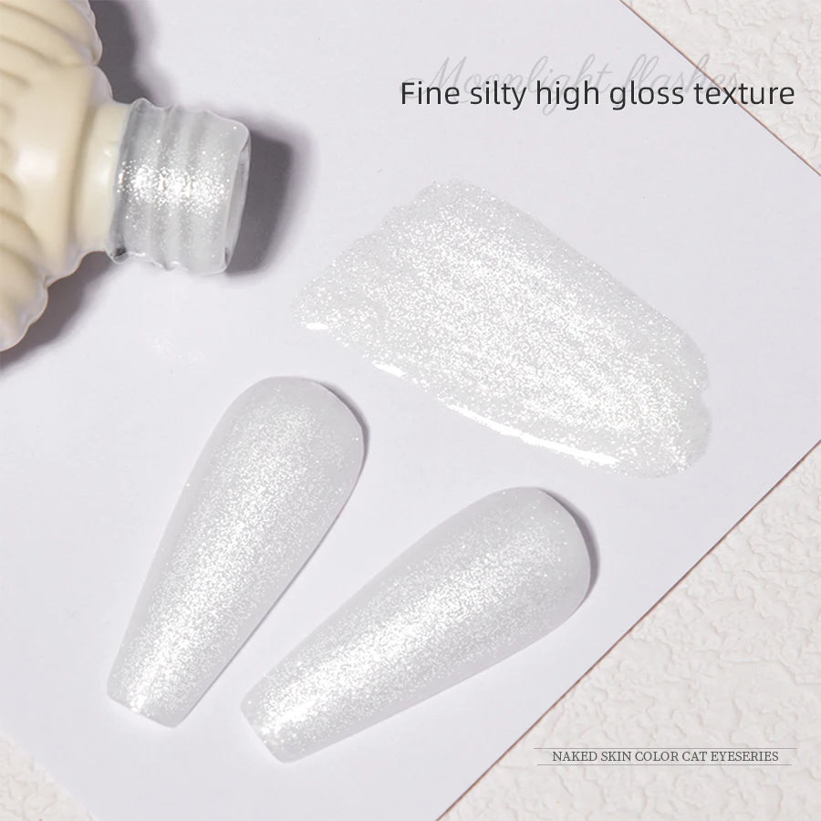 RSNAIL Milky White Nail Gel Polish Sparkling Moonlight Flash Gel Polish High Gloss Sparkling White Summer SoakOff UV LED Varnish