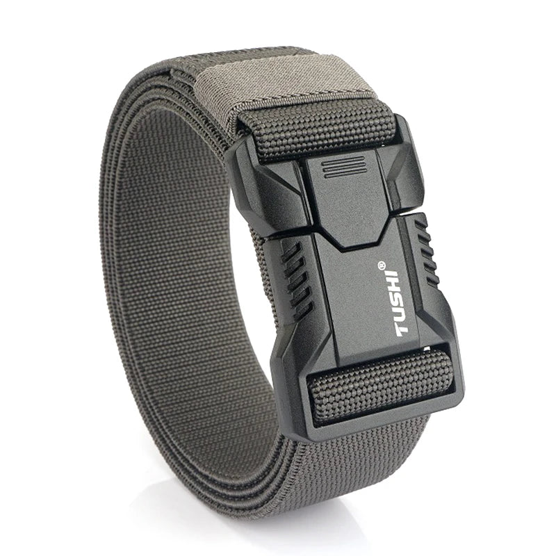 VATLTY New Tactical Outdoor Belt for Men and Women Aluminum Alloy Buckle Quick Release Elastic Belt Casual Belt Jeans Waistband