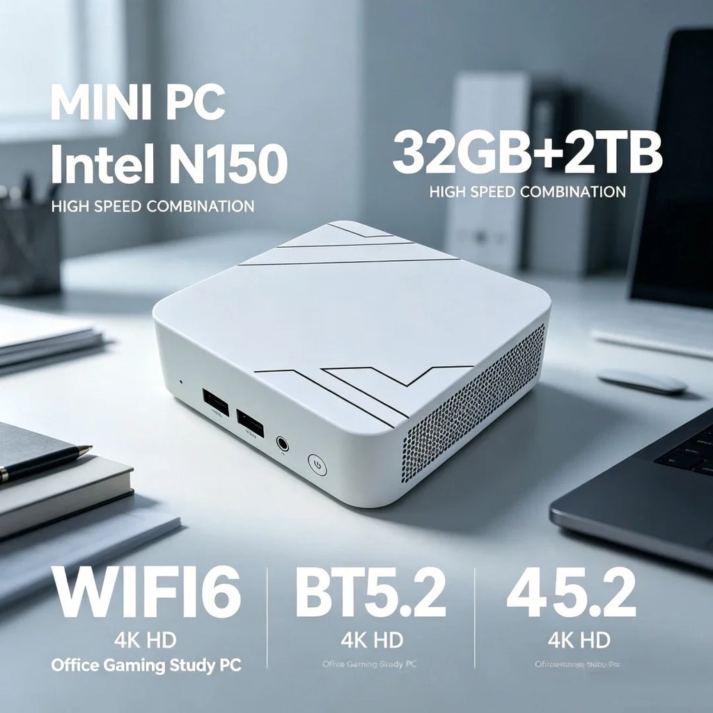 Mini PC Intel Core N150 16GB RAM 2TB SSD Mini Desktop Computer WIFI6 BT5.2 4K HD Office Gaming Study Mini PC