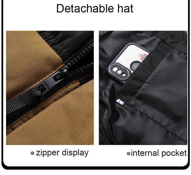 Plus Size Cotton Padded Vest for Men Warm Autumn Winter Sleeveless Jackets Hat Detachable 6XL Fashion Loose Coat Men Clothing