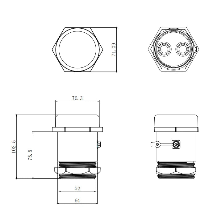 Ultrasonic Non-contact Liquid Level Sensor IP67, Rechargeable, 6-Month Battery, for Oil/Water/Fuel